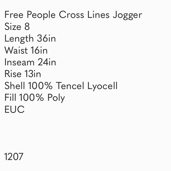 Free People Cross Lines Jogger Size 8 - Picture 6 of 6